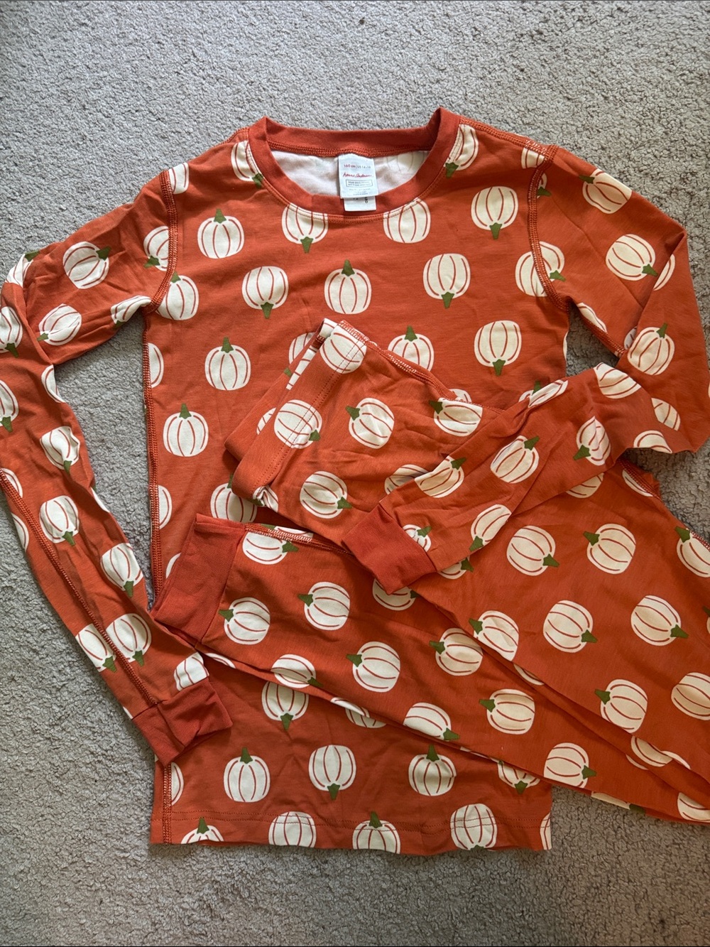 Hanna Andersson Pajamas Pumpkin Print Long-Sleeve Top  14-16 years like new